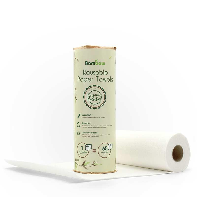 Reusable Bamboo Paper Towels - 1 Roll (50 Washable Sheets)