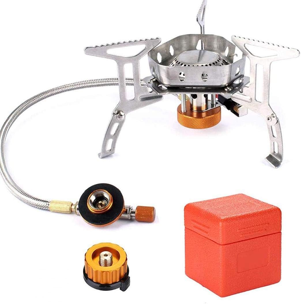 Mini backpacking gas stove with piezo ignition
