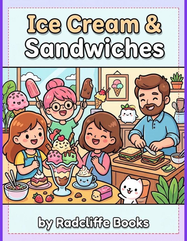 Ice Cream Sandwiches coloring book cover by Laura Radcliffe