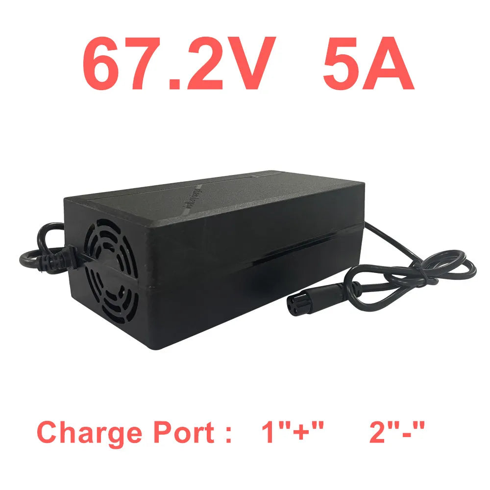 60V 5A fast charger for e-bike battery with 67.2V output