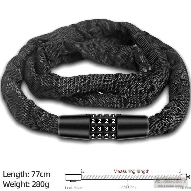 XUNTING heavy-duty bike chain lock with keyless combination and steel chain