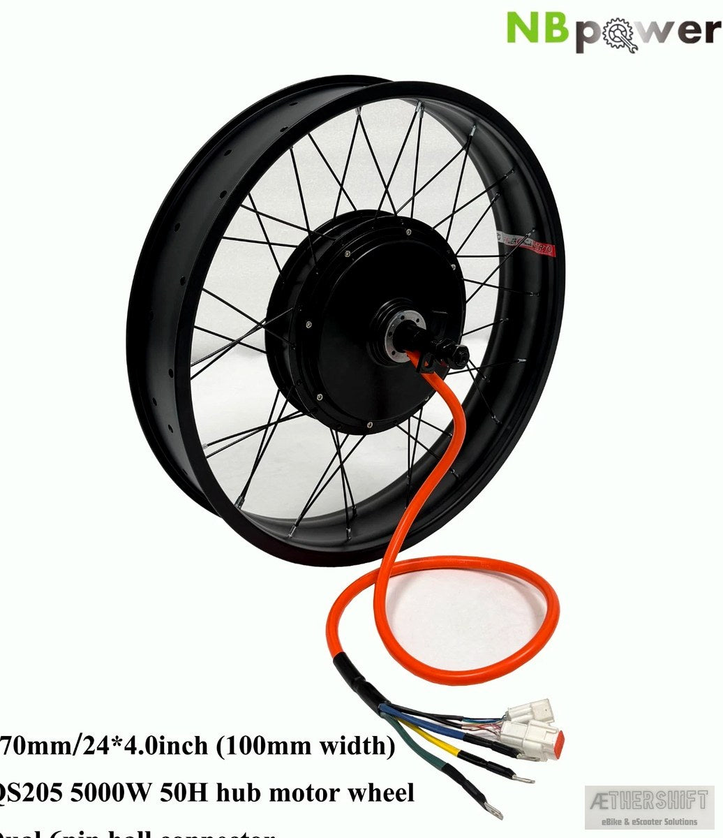QS205 5000W fat e-bike hub motor, 170 and 190mm dropout