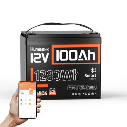 Humsienk 12V 100Ah LiFePO4 deep cycle solar battery
