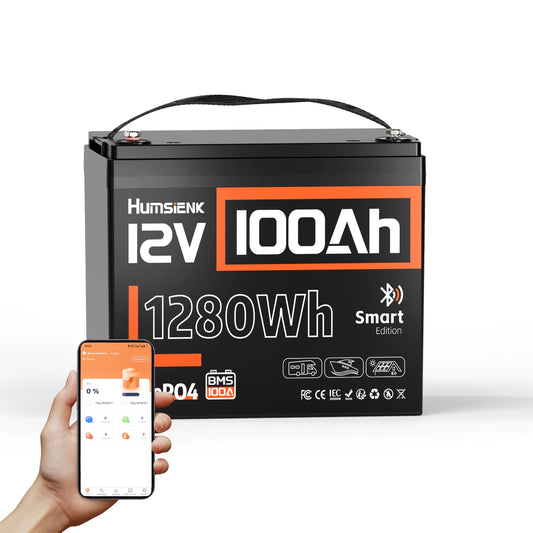 Humsienk 12V 100Ah LiFePO4 deep cycle solar battery