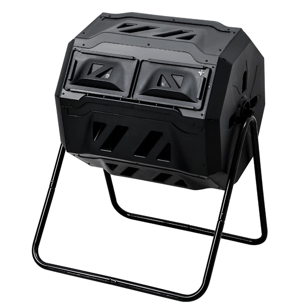 Outdoor Compost Tumbler - 43 Gallon Dual Chamber Rotating Composter
