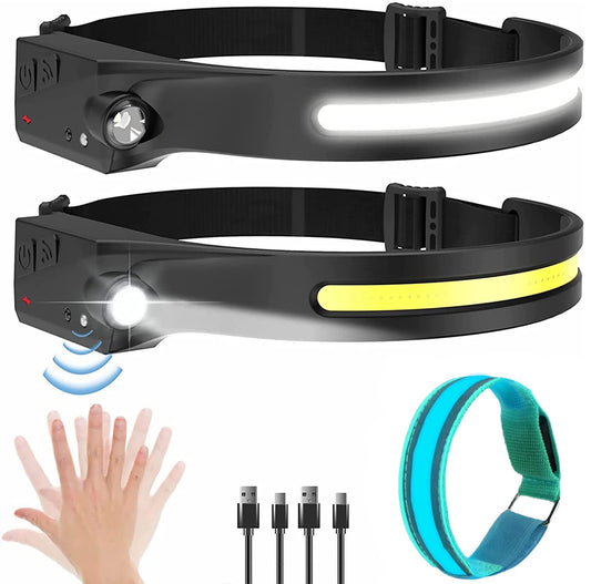 Rechargeable LED headlamp with motion sensor
