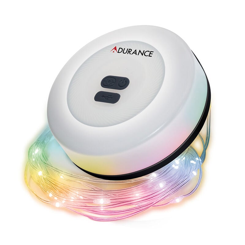 Adurance 32 ft retractable rechargeable camping string lights