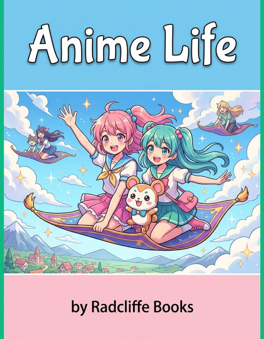 Anime Life coloring book cover by Laura Radcliffe