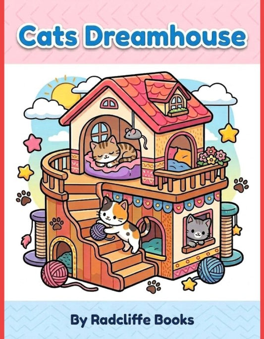 Cats Dreamhouse coloring book by Laura Radcliffe, cover