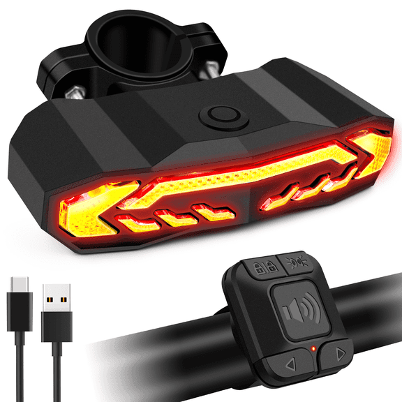Smart bike tail light with wireless turn signals and remote control