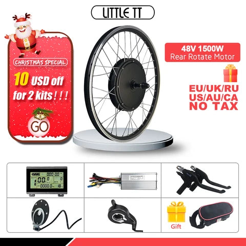 48V 1500W brushless direct-drive rear hub motor wheel for e-bike builds