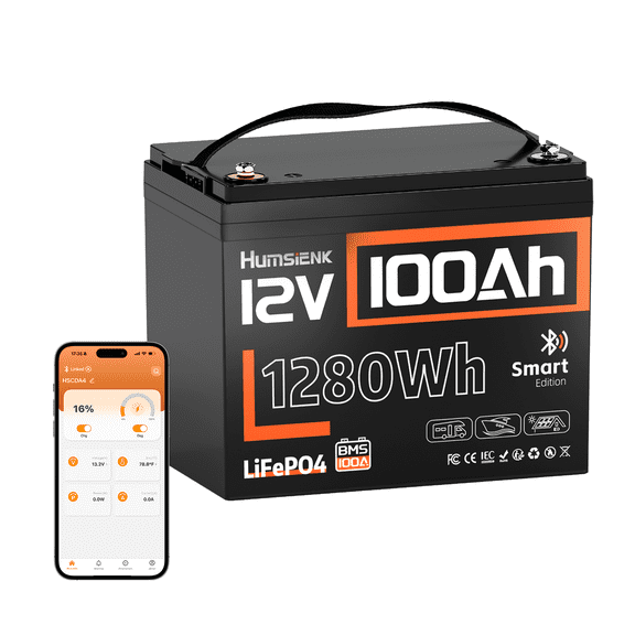 Humsienk 12V 100Ah LiFePO4 deep cycle solar battery