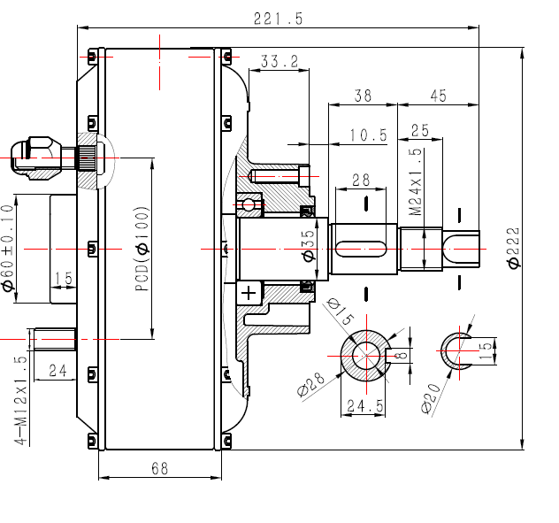 QS205 48V-72V 3000W Scooter Hub Motor V2 Single Shaft