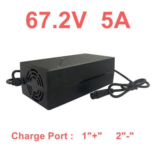 60V 5A fast charger for e-bike battery with 67.2V output