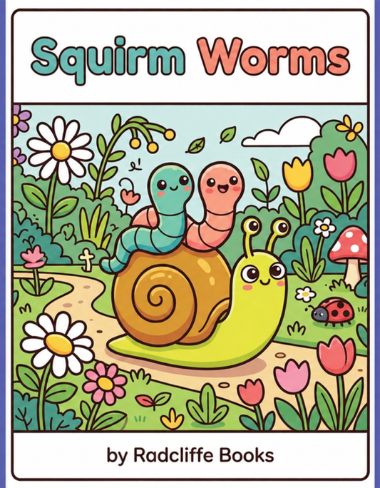 Squirm Worms coloring book cover by Laura Radcliffe