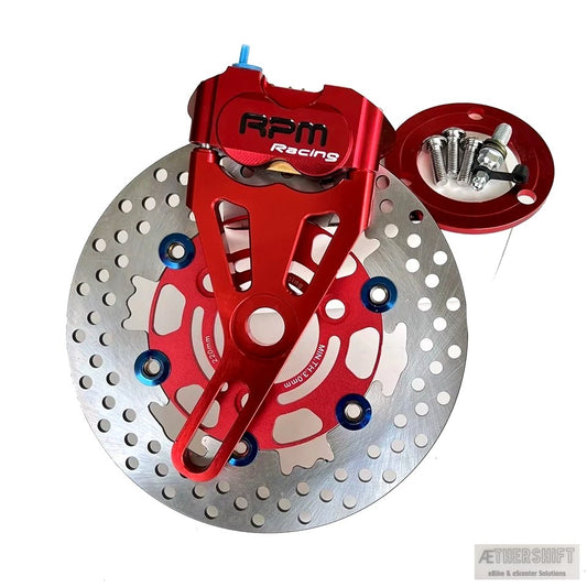 4-piston brake caliper with 220mm disc for e-moto