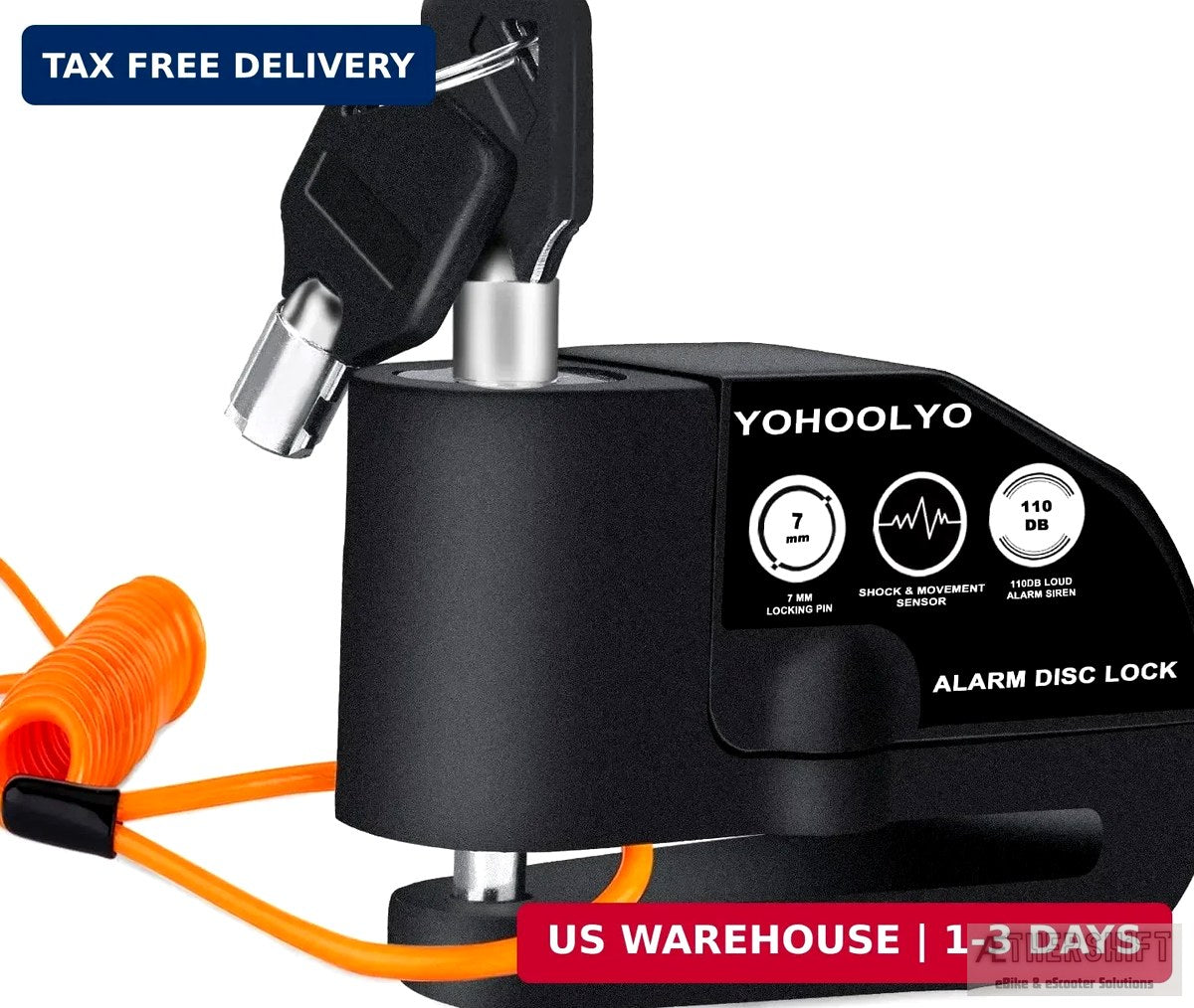 110dB alarm disc brake lock for e-bike and motorcycle security