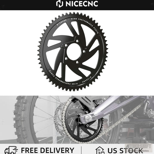 NICECNC 7075-T6 aluminum rear sprocket, 48T or 58T, for Sur-Ron Light Bee