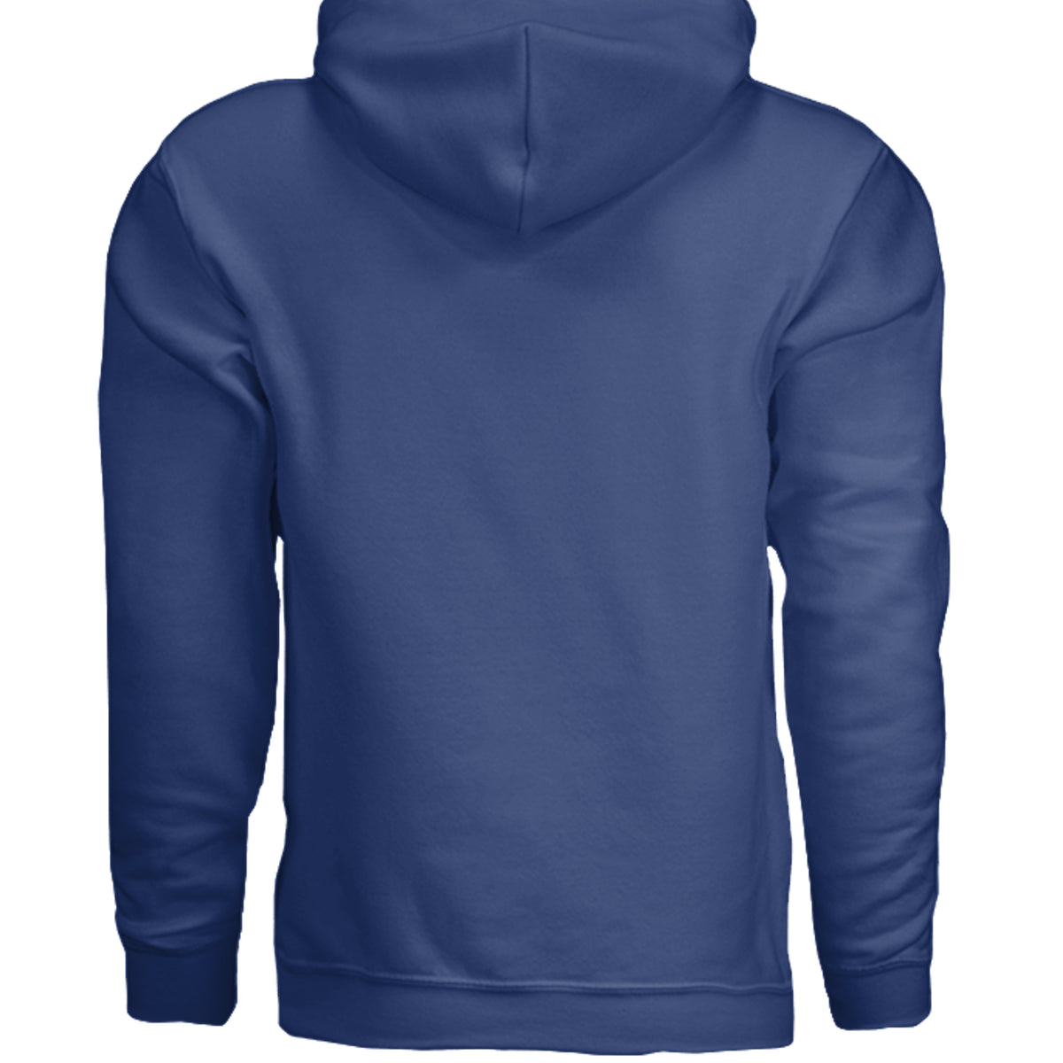 Deep royal AetherShift black logo hoodie, back view — Gildan G185 heavy blend pullover