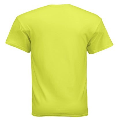AetherShift logo t-shirt, back view, safety green