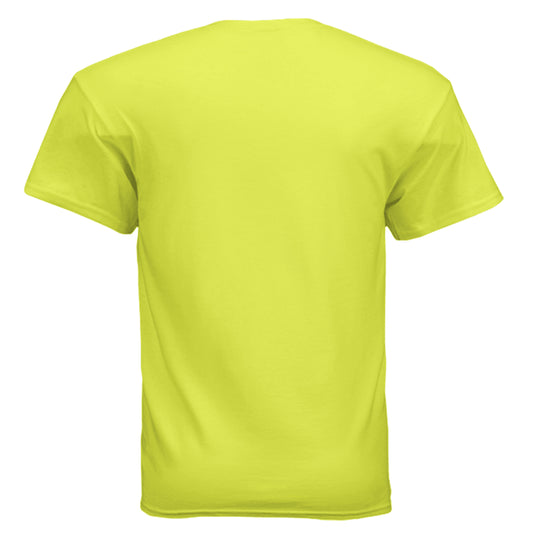 AetherShift logo t-shirt, back view, safety green