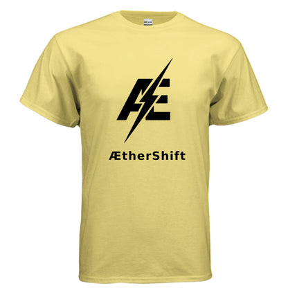 AetherShift logo t-shirt, front view, daisy