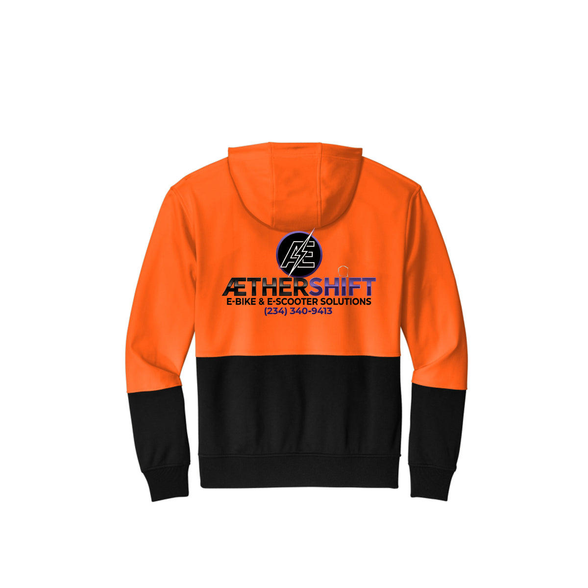 High-viz reflective safety hoodie for e-bike and scooter riders