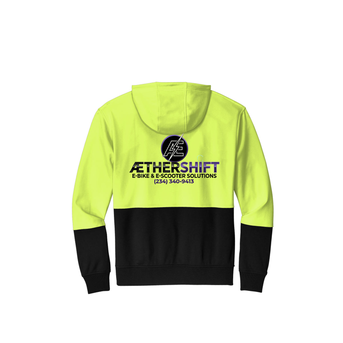 High-viz reflective safety hoodie for e-bike and scooter riders