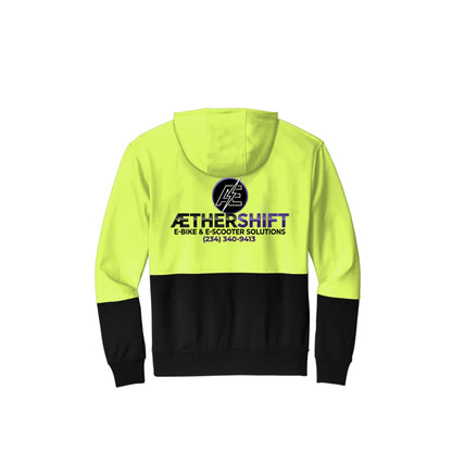 High-viz reflective safety hoodie for e-bike and scooter riders