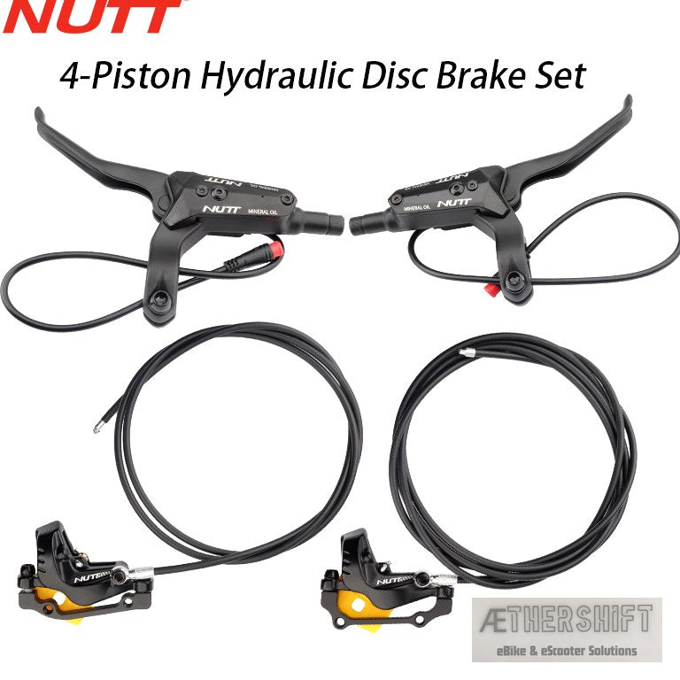 NUTT 4-piston hydraulic brake set with motor cutoff for e-scooter