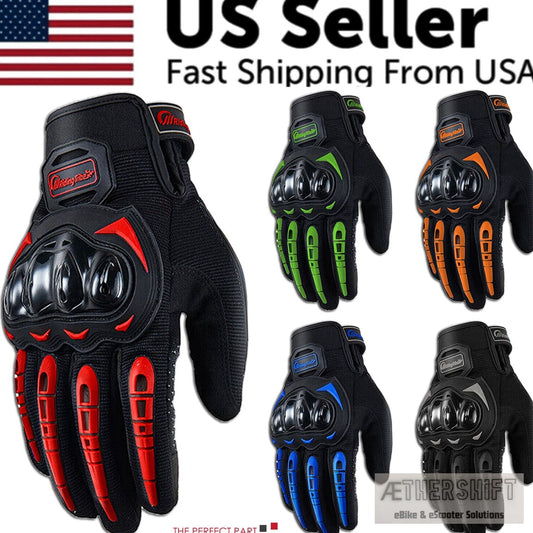 Armored full-finger riding gloves with hard-knuckle protection