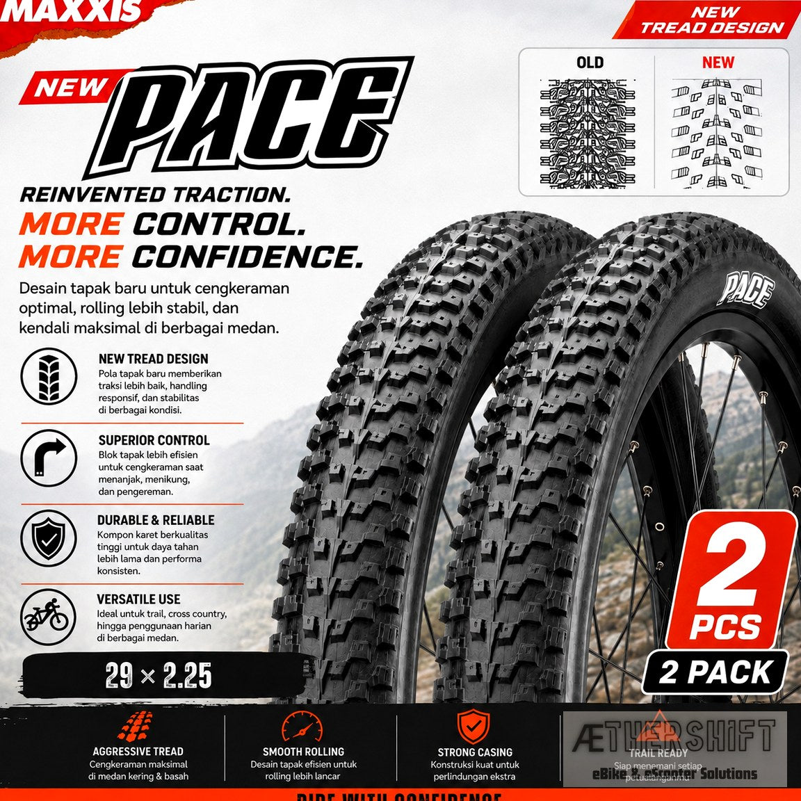 Maxxis mountain bike tire, 26 27.5 and 29 inch sizes