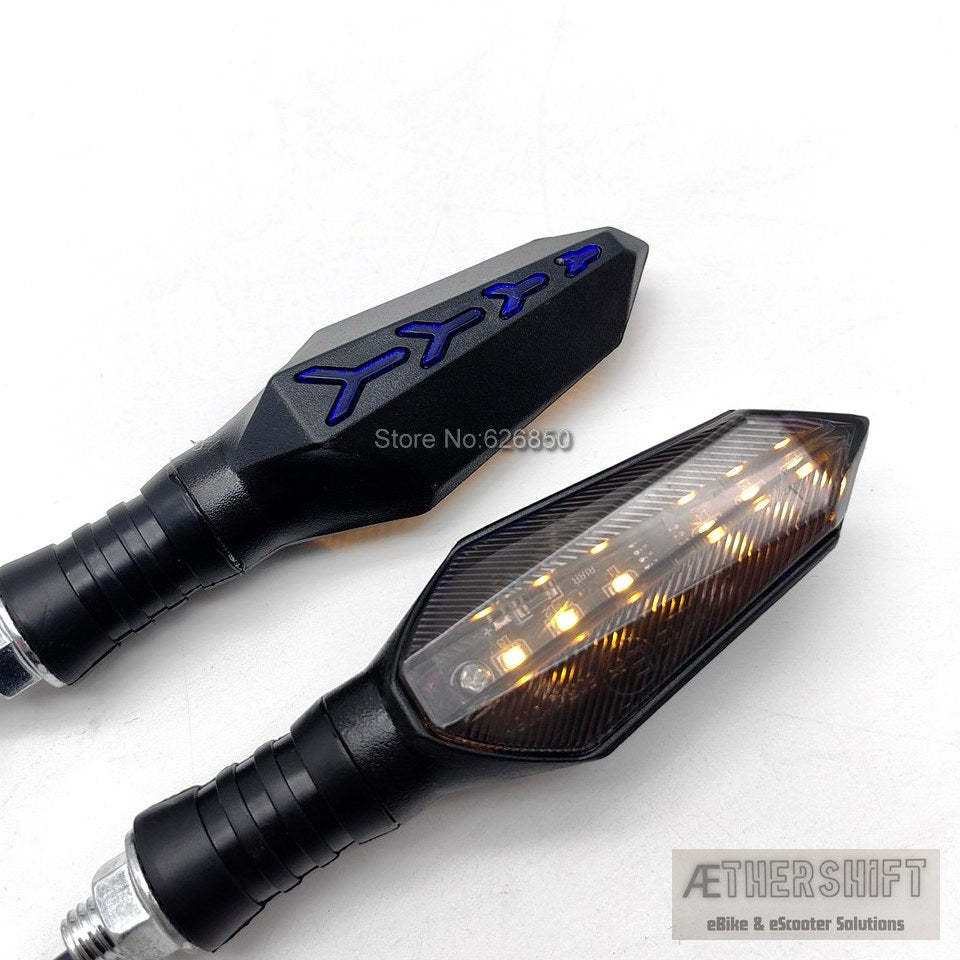 Universal LED turn signal set for 12 to 72 volt e-bike and scooter systems