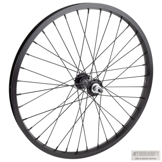 20 inch front bicycle wheel with 3/8 inch bolt-on solid axle