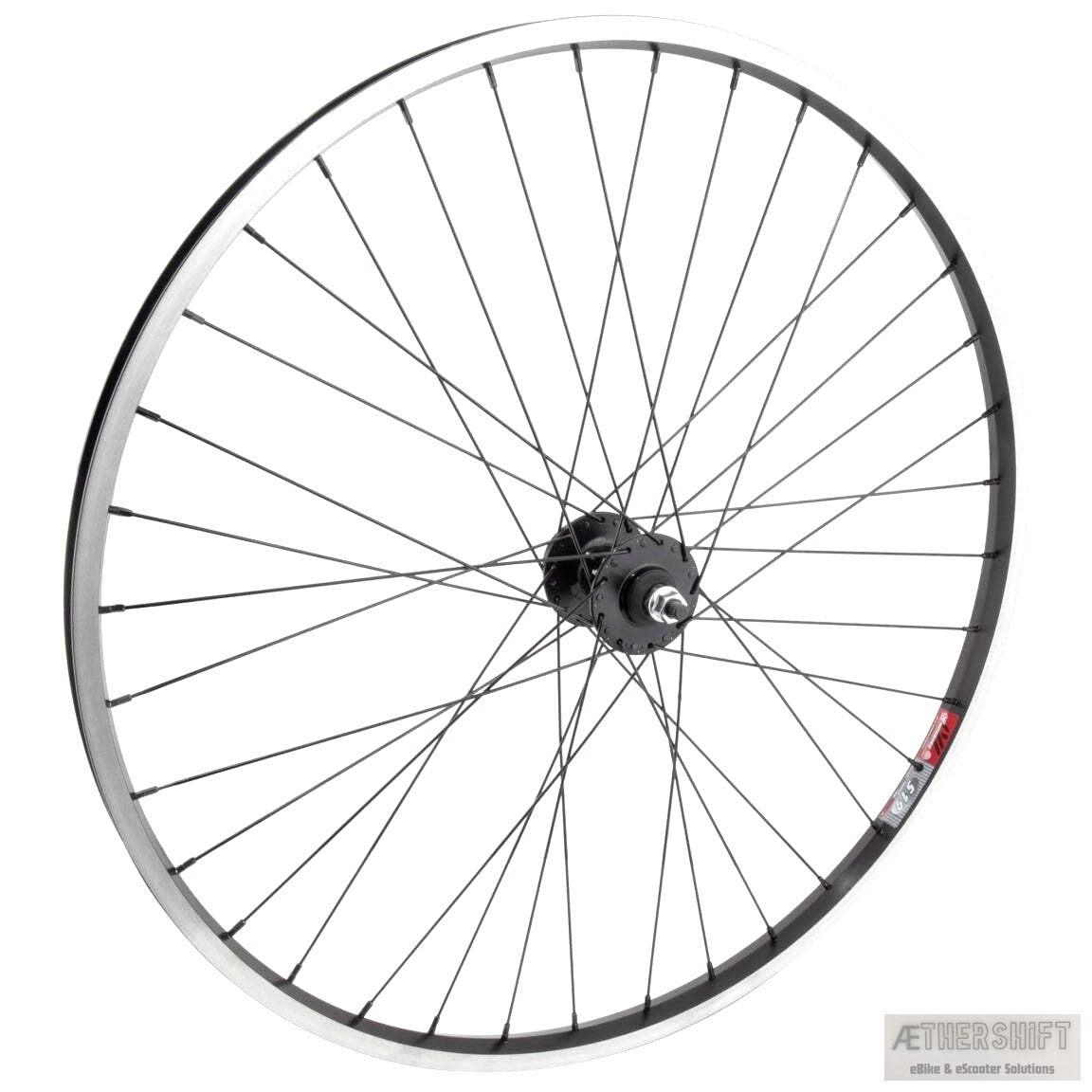 Weinmann 519 27.5 inch front wheel with bolt-on axle and 6-bolt disc mount