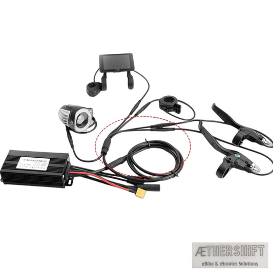 1T5 9-pin e-bike wiring harness with 1500mm main cable for controller and accessories